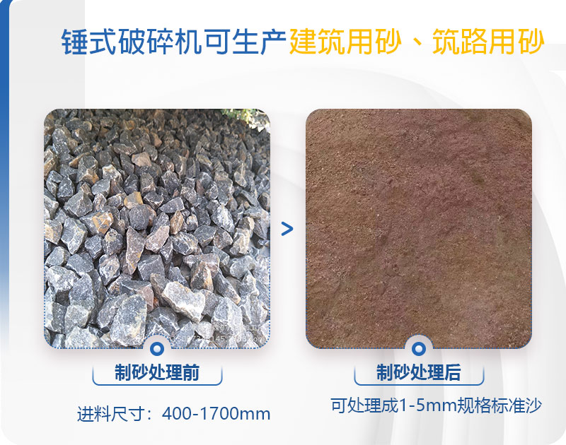 pcz1615重錘破可以制砂嗎，附現(xiàn)場視頻